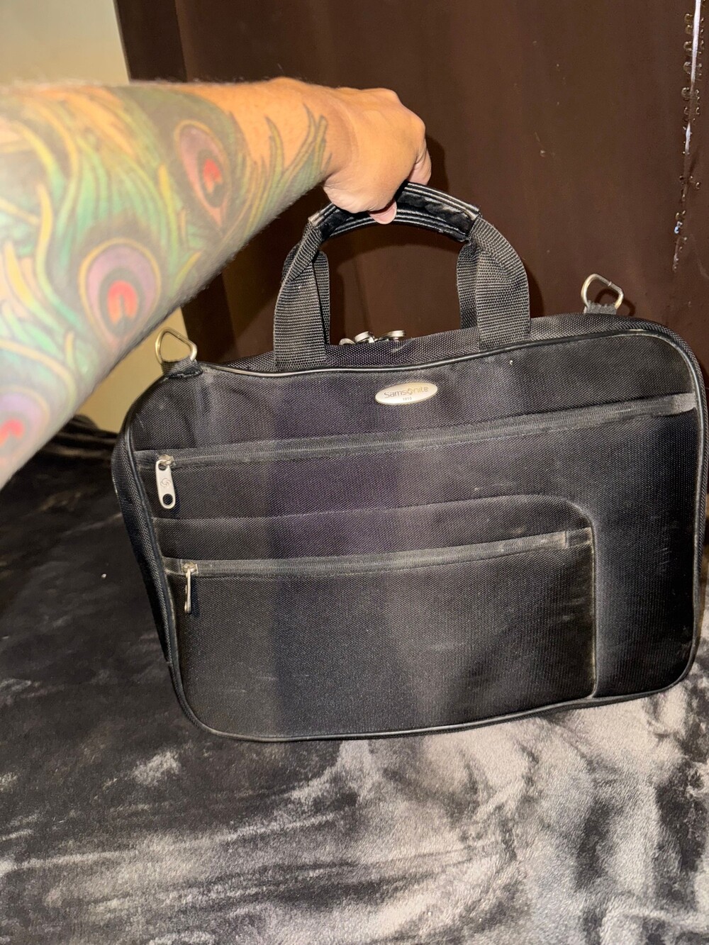 Samsonite Black Laptop Briefcase Padded Handle Multiple Compartments
